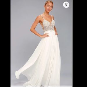 Lulu’s Beaded Rhinestone Maxi Dress